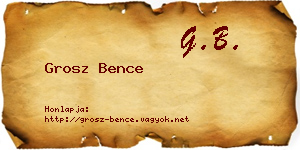 Grosz Bence névjegykártya